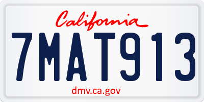 CA license plate 7MAT913