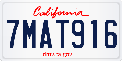 CA license plate 7MAT916