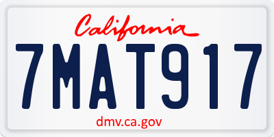 CA license plate 7MAT917