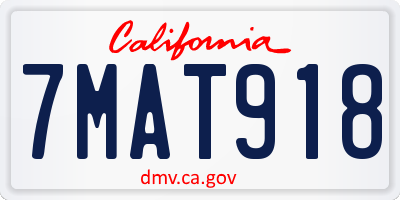 CA license plate 7MAT918
