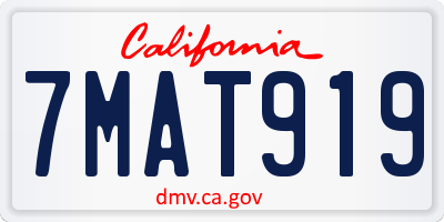 CA license plate 7MAT919