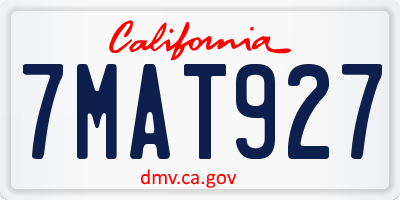 CA license plate 7MAT927