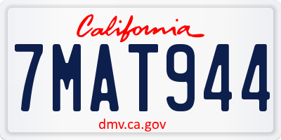 CA license plate 7MAT944