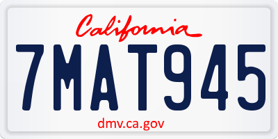 CA license plate 7MAT945