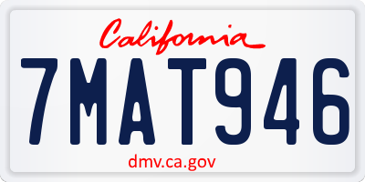 CA license plate 7MAT946