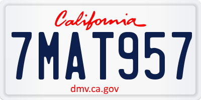 CA license plate 7MAT957