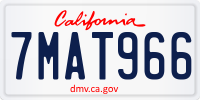 CA license plate 7MAT966