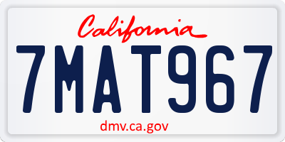 CA license plate 7MAT967