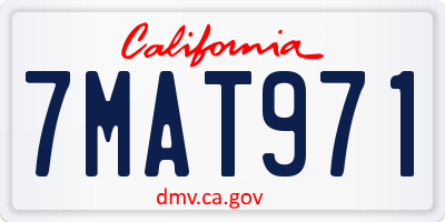 CA license plate 7MAT971