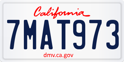 CA license plate 7MAT973