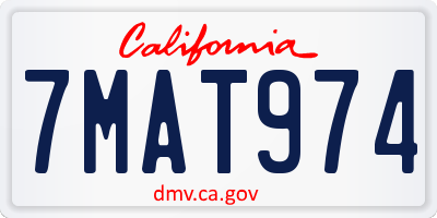 CA license plate 7MAT974