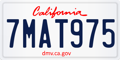 CA license plate 7MAT975