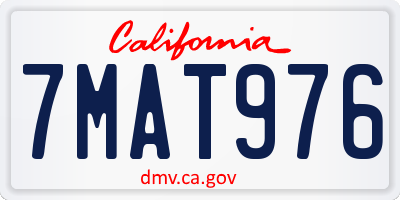 CA license plate 7MAT976