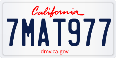 CA license plate 7MAT977