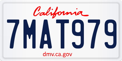 CA license plate 7MAT979