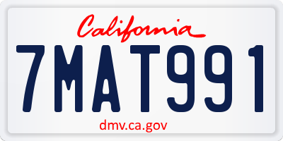 CA license plate 7MAT991