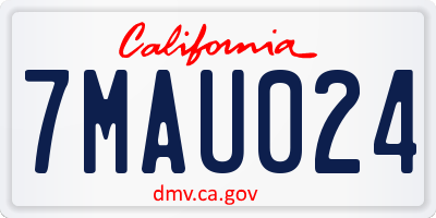 CA license plate 7MAU024