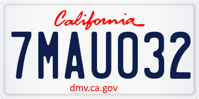CA license plate 7MAU032