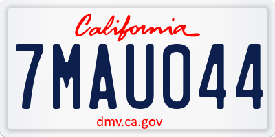 CA license plate 7MAU044
