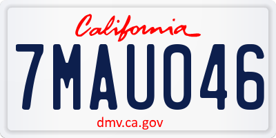 CA license plate 7MAU046