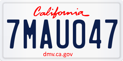 CA license plate 7MAU047