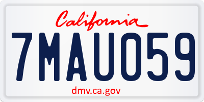 CA license plate 7MAU059