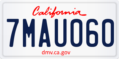 CA license plate 7MAU060