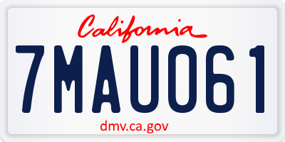 CA license plate 7MAU061