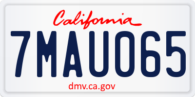 CA license plate 7MAU065