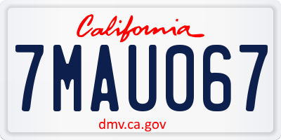 CA license plate 7MAU067