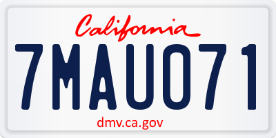 CA license plate 7MAU071
