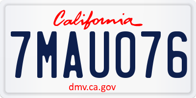 CA license plate 7MAU076