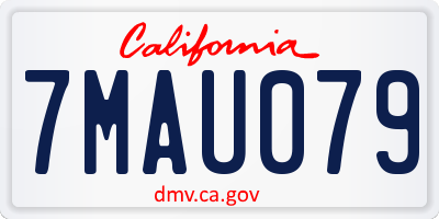 CA license plate 7MAU079