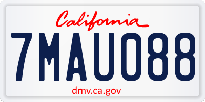 CA license plate 7MAU088