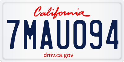 CA license plate 7MAU094