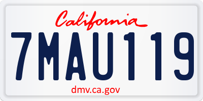 CA license plate 7MAU119
