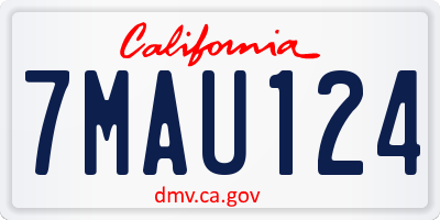 CA license plate 7MAU124
