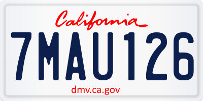 CA license plate 7MAU126