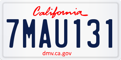 CA license plate 7MAU131