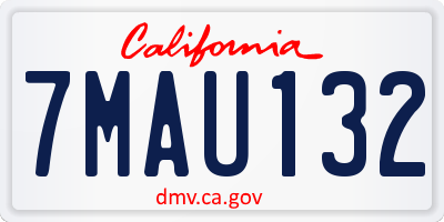 CA license plate 7MAU132