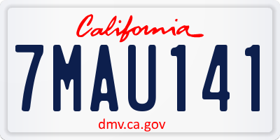 CA license plate 7MAU141