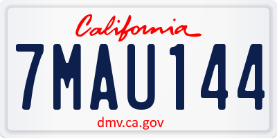 CA license plate 7MAU144