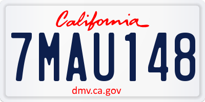 CA license plate 7MAU148