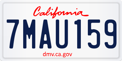 CA license plate 7MAU159