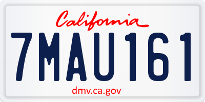 CA license plate 7MAU161