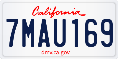 CA license plate 7MAU169