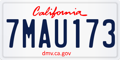 CA license plate 7MAU173