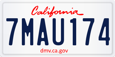 CA license plate 7MAU174