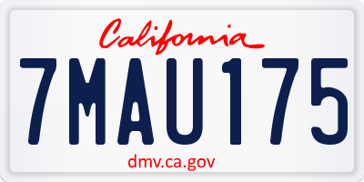 CA license plate 7MAU175