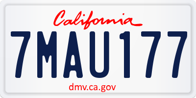 CA license plate 7MAU177